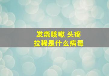 发烧咳嗽 头疼拉稀是什么病毒